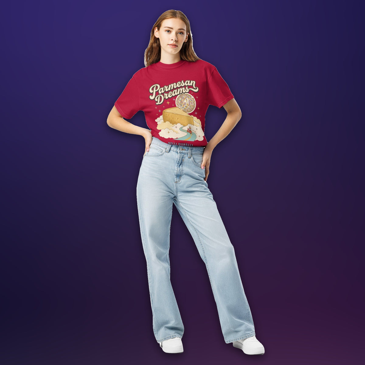 Melli Dorèlli – Parmesan Dreams Tee — Red