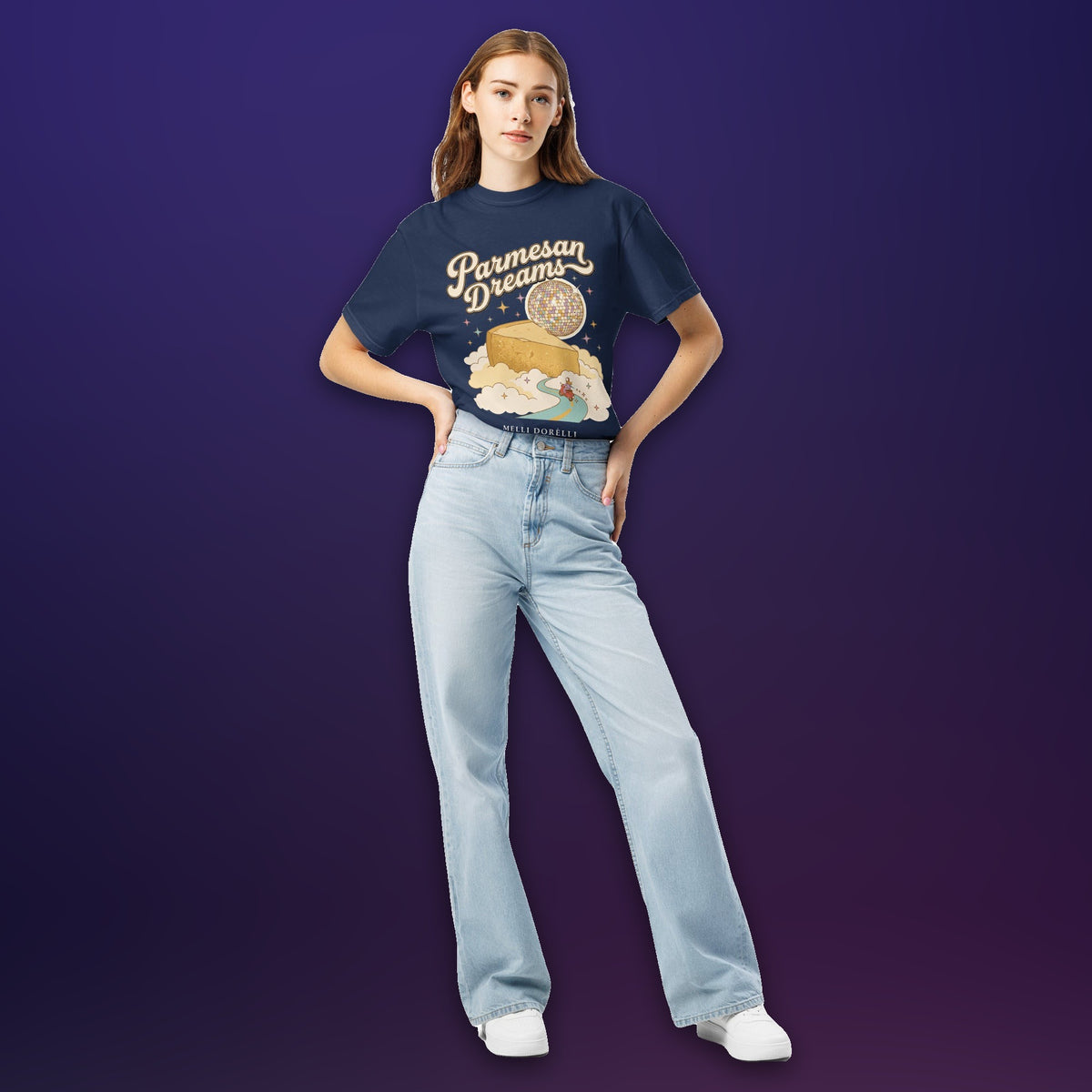 Melli Dorèlli – Parmesan Dreams Tee — True Navy