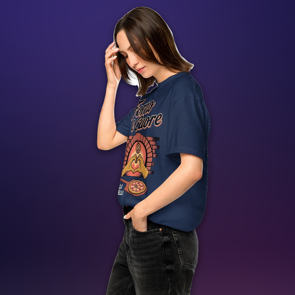 Melli Dorèlli – Forno e Cuore Tee — True Navy