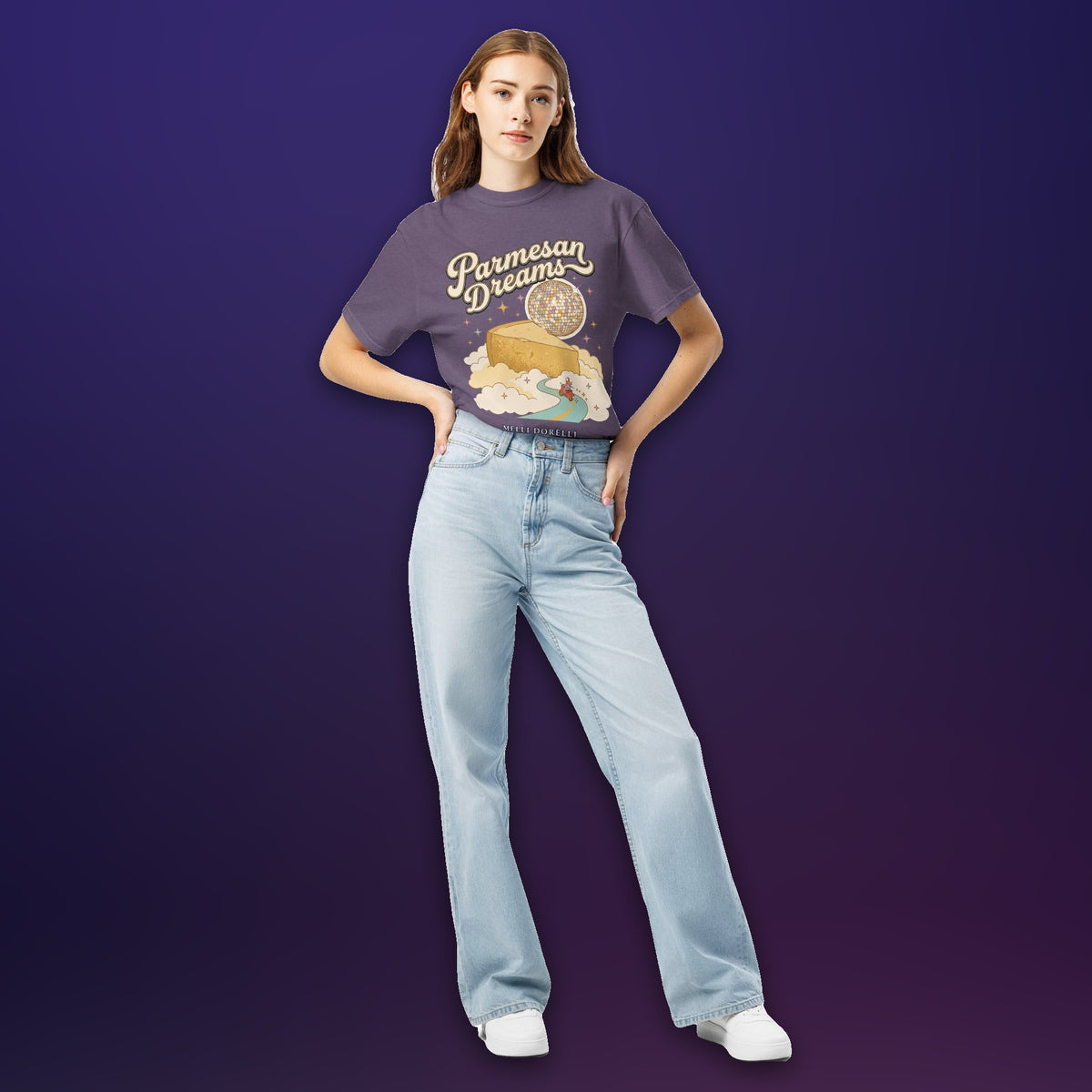 Melli Dorèlli – Parmesan Dreams Tee — Grape