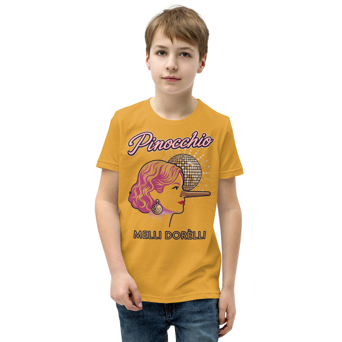 Melli Dorèlli – Pinocchio Kids Tee — Mustard