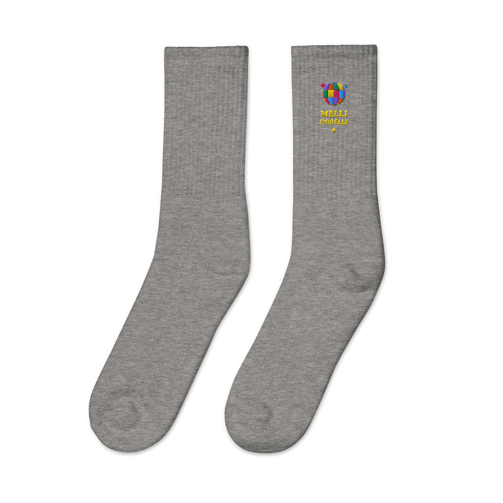Melli Dorèlli – Embroidered Socks — Heather Grey