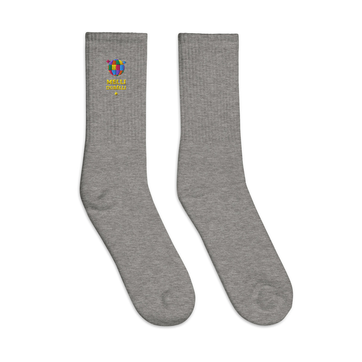 Melli Dorèlli – Embroidered Socks — Heather Grey