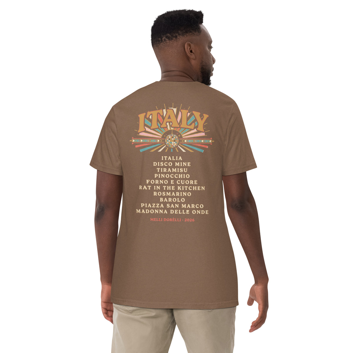 Melli Dorèlli – ITALY Album Tee — Espresso