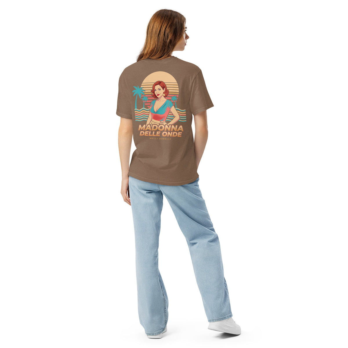 Melli Dorèlli – Madonna delle Onde Tee — Heavyweight — Espresso